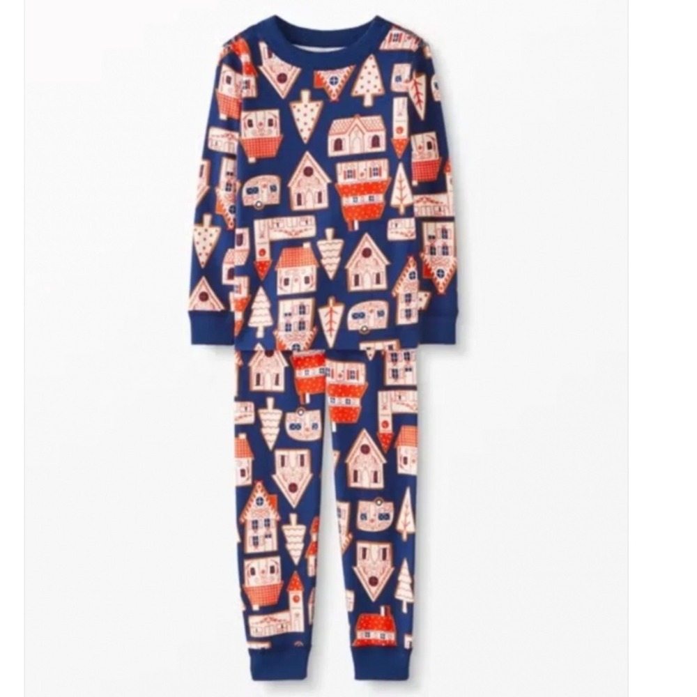 Hanna Andersson Holiday Gingerbread House Organic Cotton Pajama Set US 4